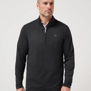 NWT Travis Mathew HEATER PRO QUARTER ZIP golf pullover BLACK MED travismathew